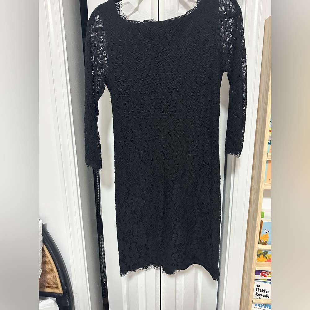 Diane Von Furstenberg Black Lace Dress